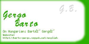 gergo barto business card